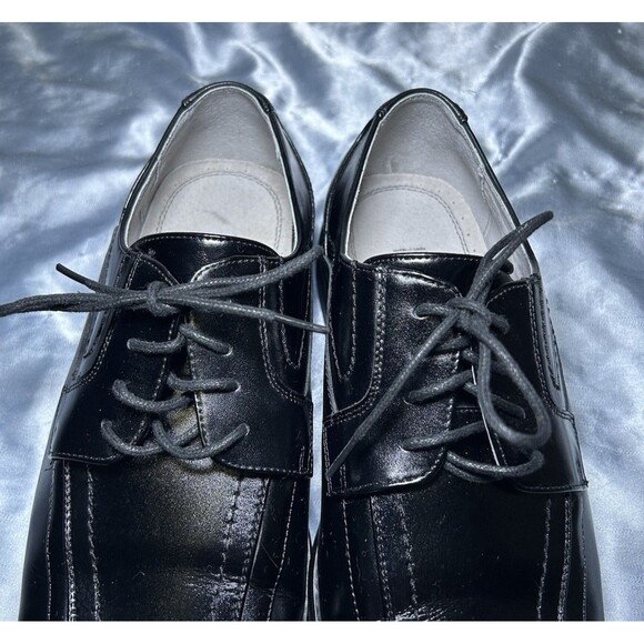Stacy Adams Men’s Lace Up Square Toe Black Dress Shoes Size 9W - Picture 2 of 6